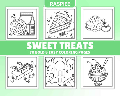 70 Bold and Easy Sweet Treats Coloring Pages - RASPIEE