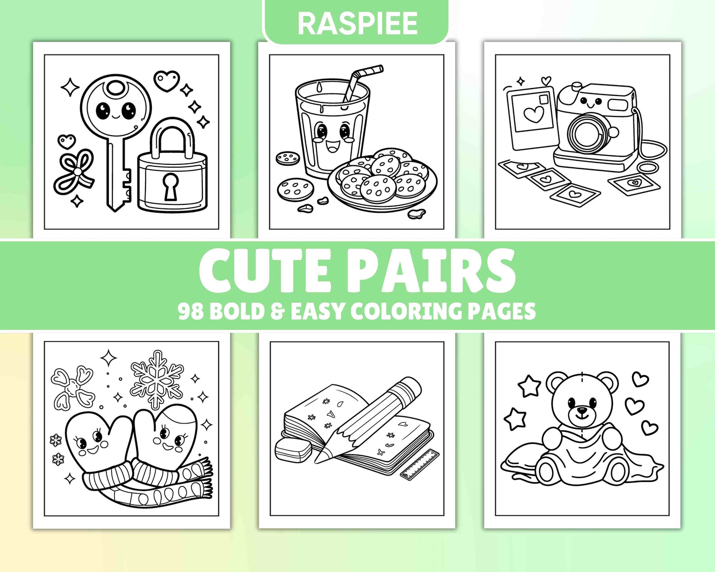 98 Bold and Easy Cute Pairs Coloring Pages - RASPIEE