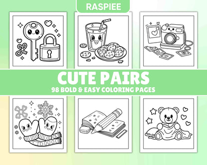 98 Bold and Easy Cute Pairs Coloring Pages - RASPIEE