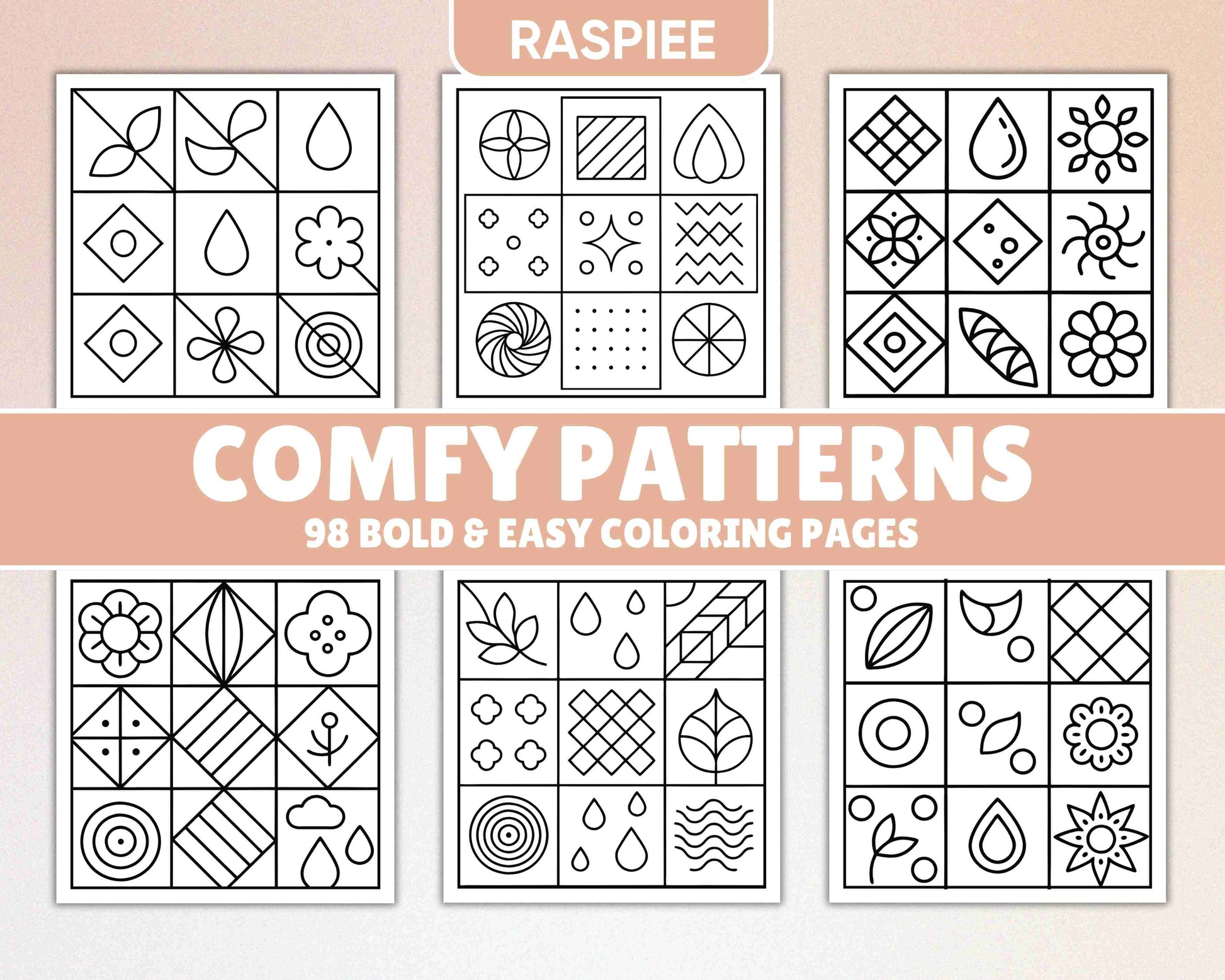 98 Bold and Easy Comfy Patterns Coloring Pages - RASPIEE