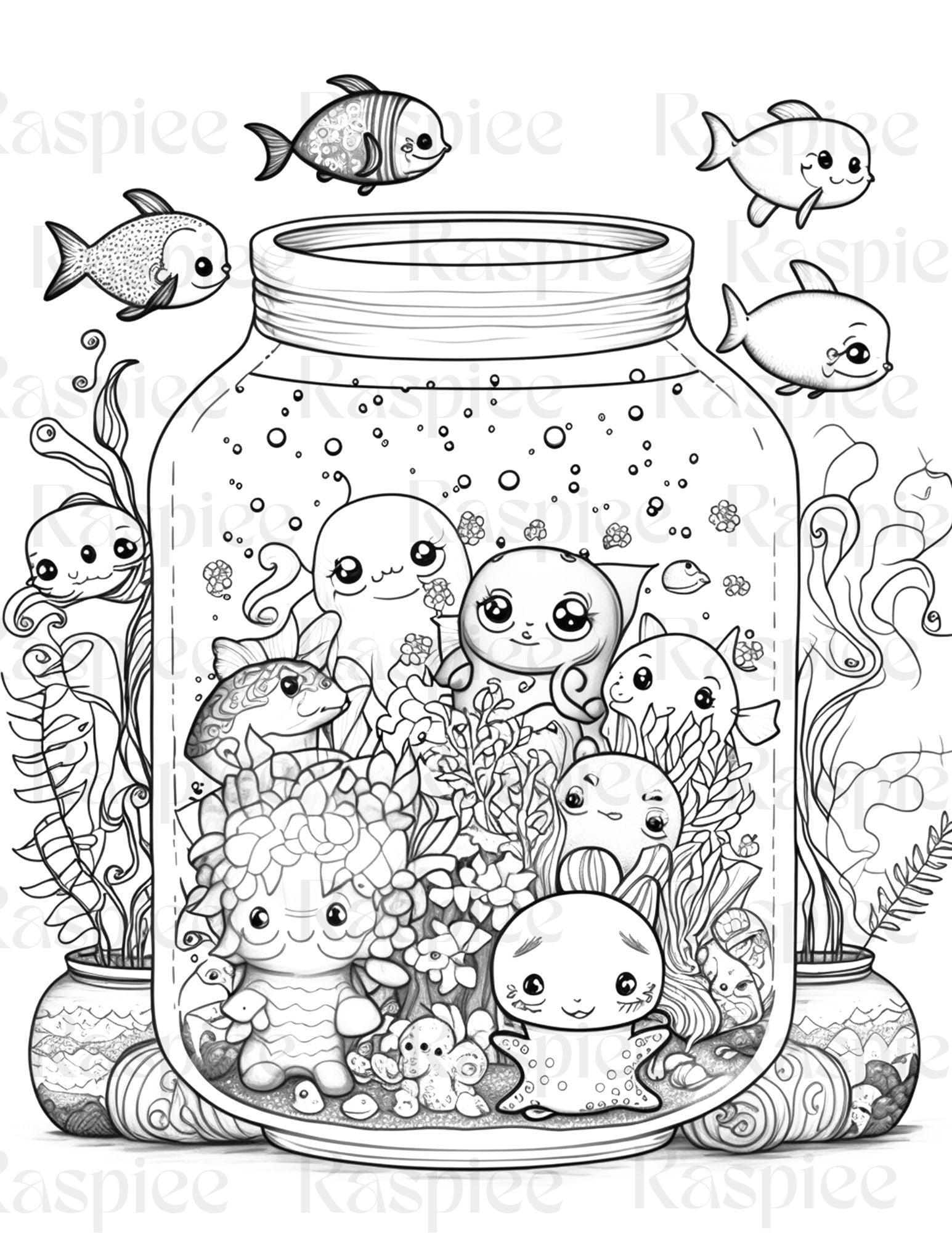 10 Unique Animal in Jar Coloring Pages for Creative Fun