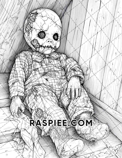 Nightmarish Creatures Halloween Adult Coloring Pages Printable PDF Instant Download