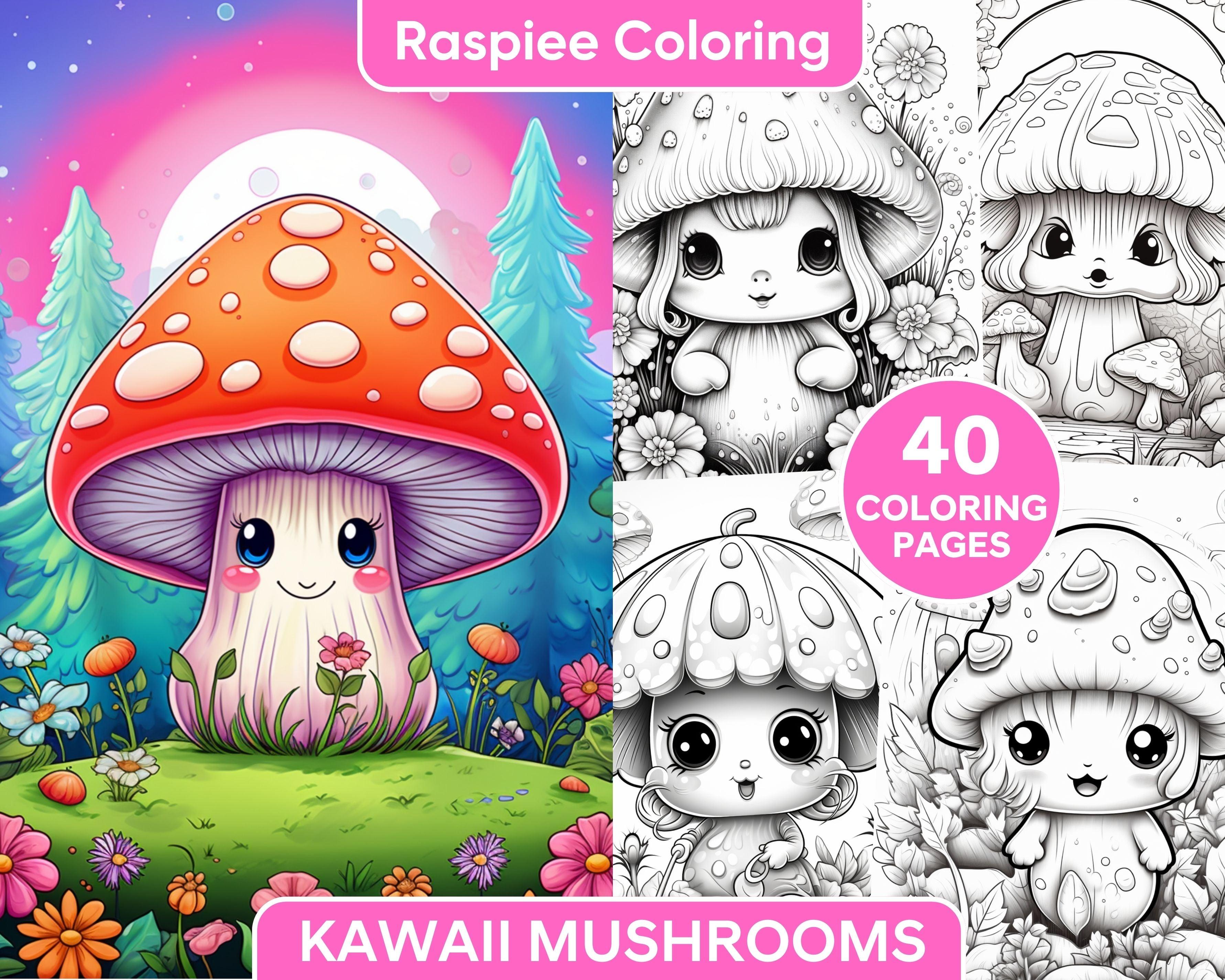 10 Kawaii Mushroom Coloring Pages Printable for Adults: Unleash Your Inner Artist