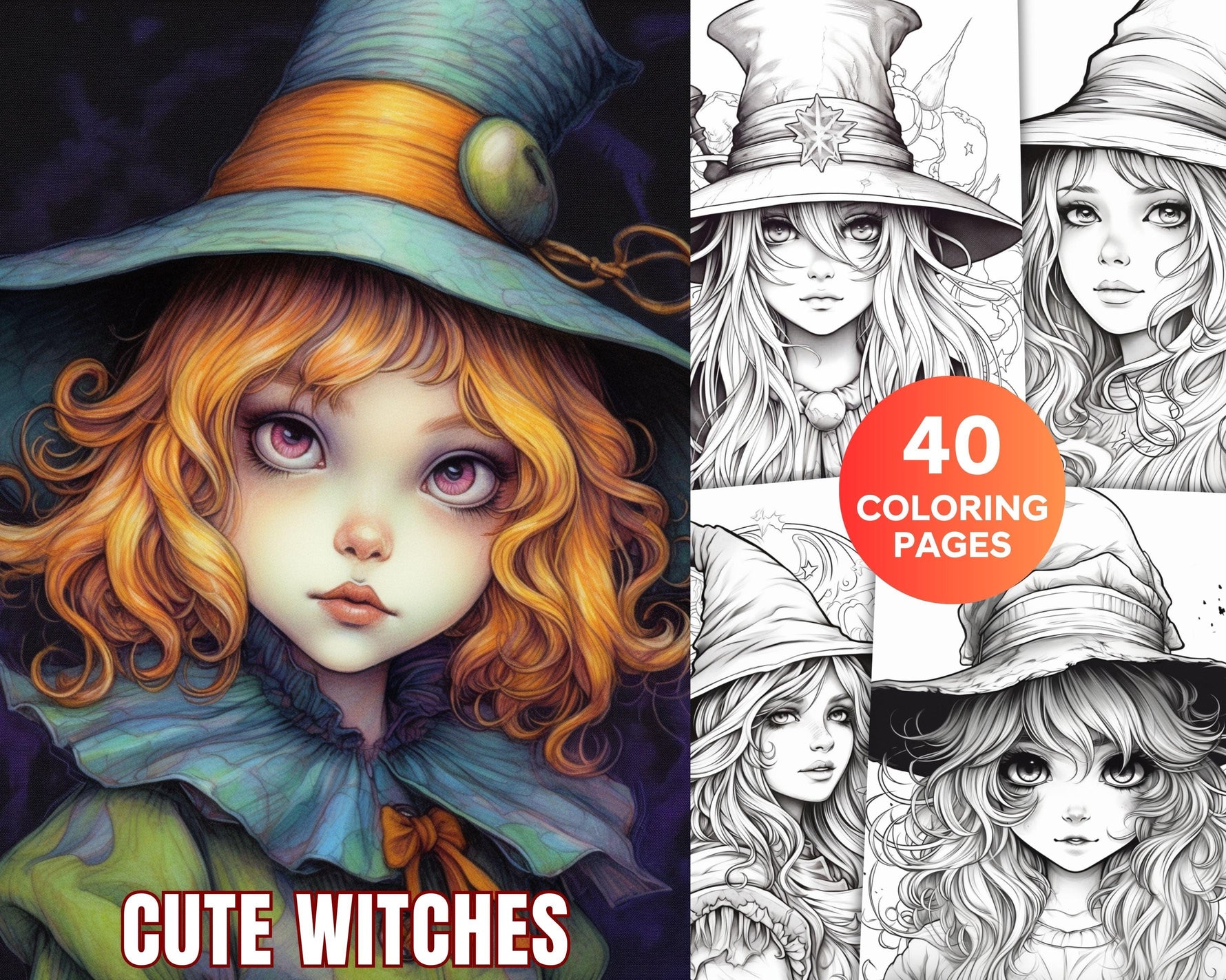 40 Cute Witches Coloring Pages Printable For Adults Grayscale Colorin 40-cute-witches-coloring-pages-printable-for-adults-grayscale-colorin