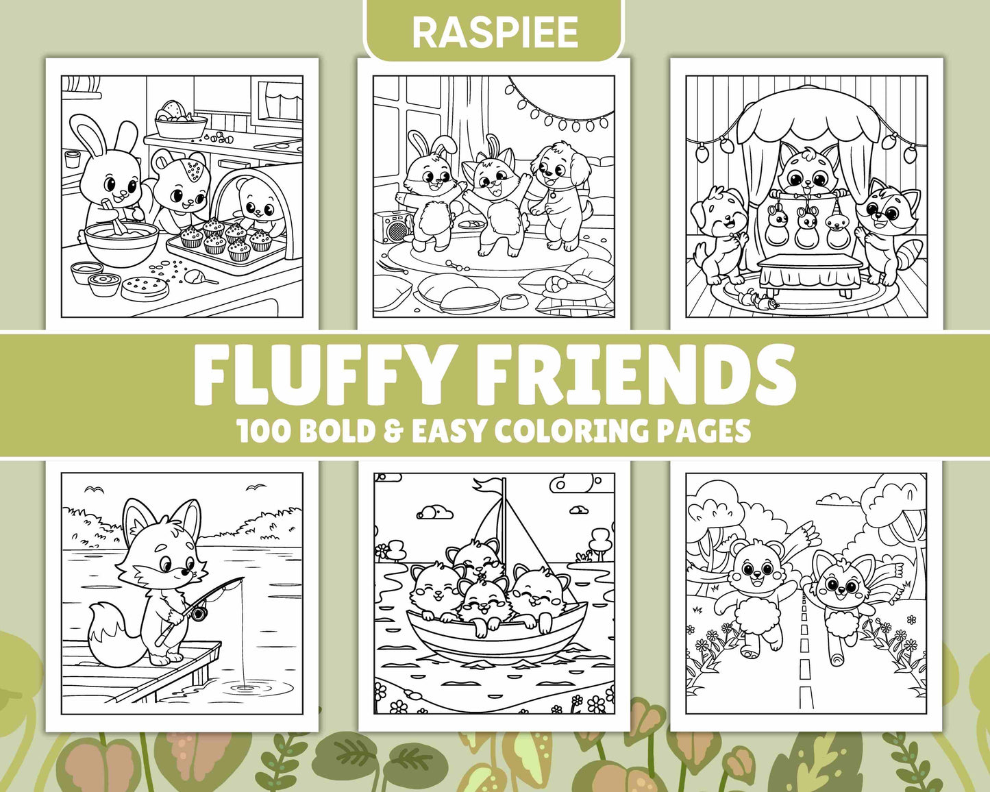 100 Bold and Easy Fluffy Friends Coloring Pages - RASPIEE