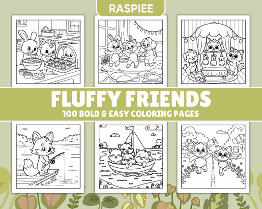 100 Bold and Easy Fluffy Friends Coloring Pages - RASPIEE