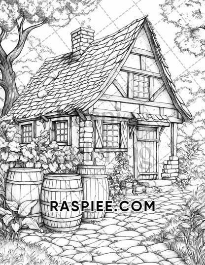 Autumn Charm Adult Coloring Pages Printable PDF Instant Download - RASPIEE