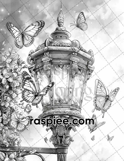 adult coloring pages, adult coloring sheets, adult coloring book pdf, adult coloring book printable, grayscale coloring pages, grayscale coloring books, insect coloring pages for adults, insect coloring book, grayscale illustration, Butterflies and Moths Grayscale Adult Coloring Pages 