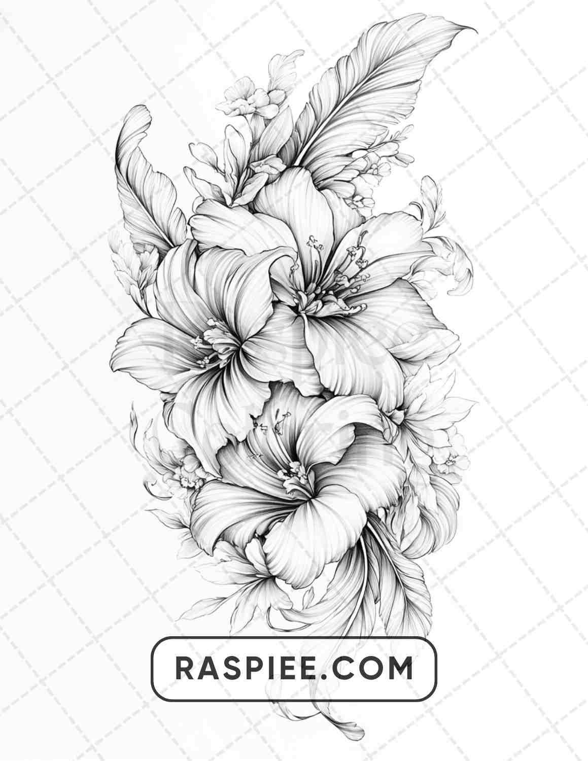 77 Flower Tattoos Adult Coloring Pages - RASPIEE