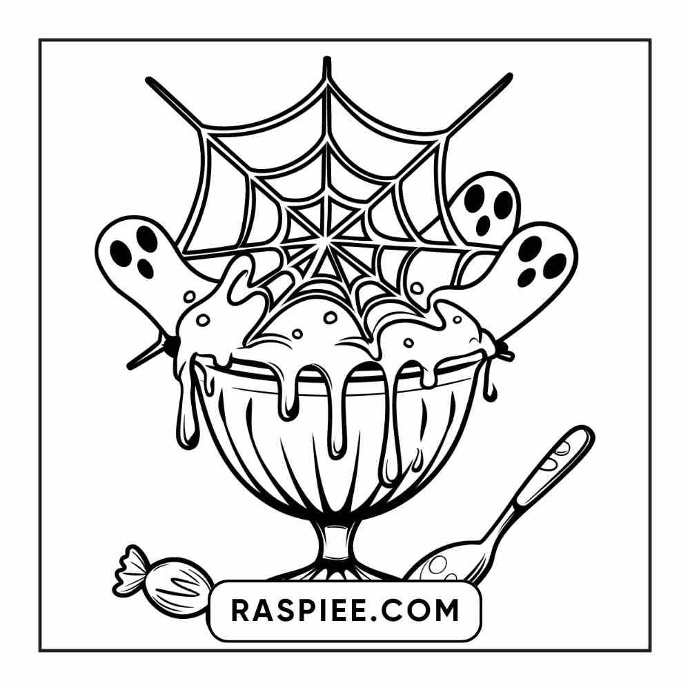 100 Bold Easy Spooky Food & Drinks Coloring Pages Printable PDF Instant Download - RASPIEE