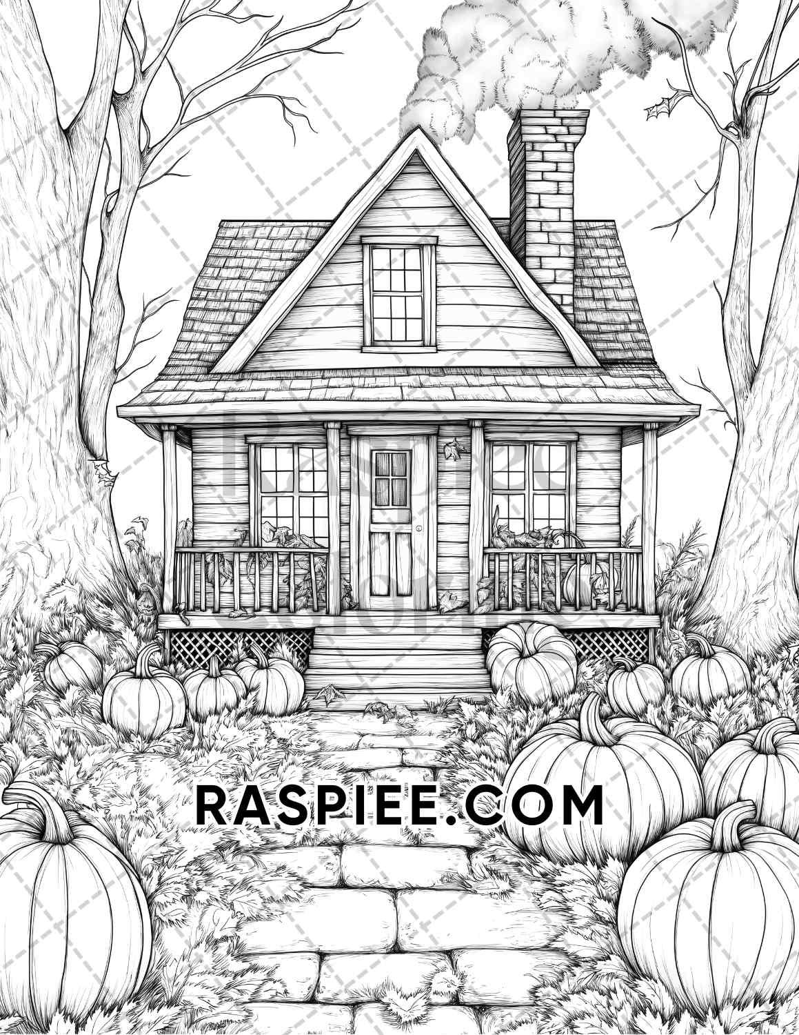 Hello Autumn Adult Coloring Pages Printable PDF Instant Download - RASPIEE