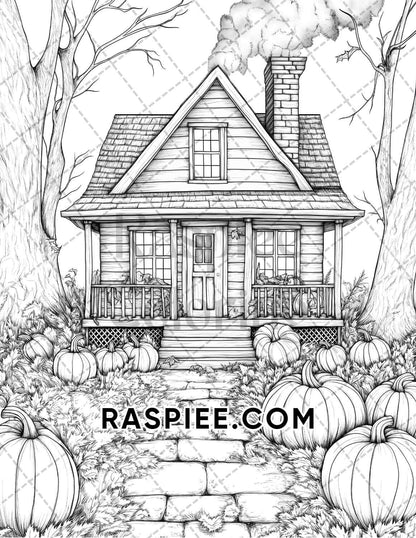 Hello Autumn Adult Coloring Pages Printable PDF Instant Download