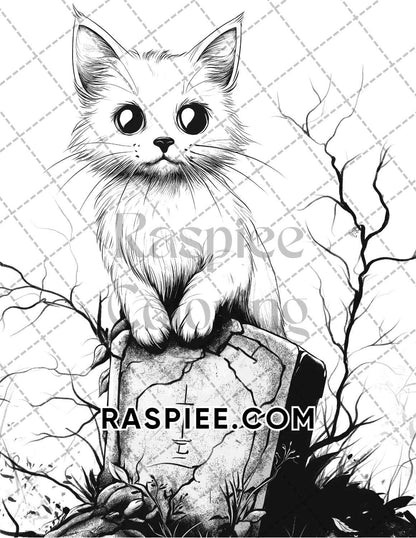 Horror Animals Halloween Adult Coloring Pages Printable PDF Instant Download