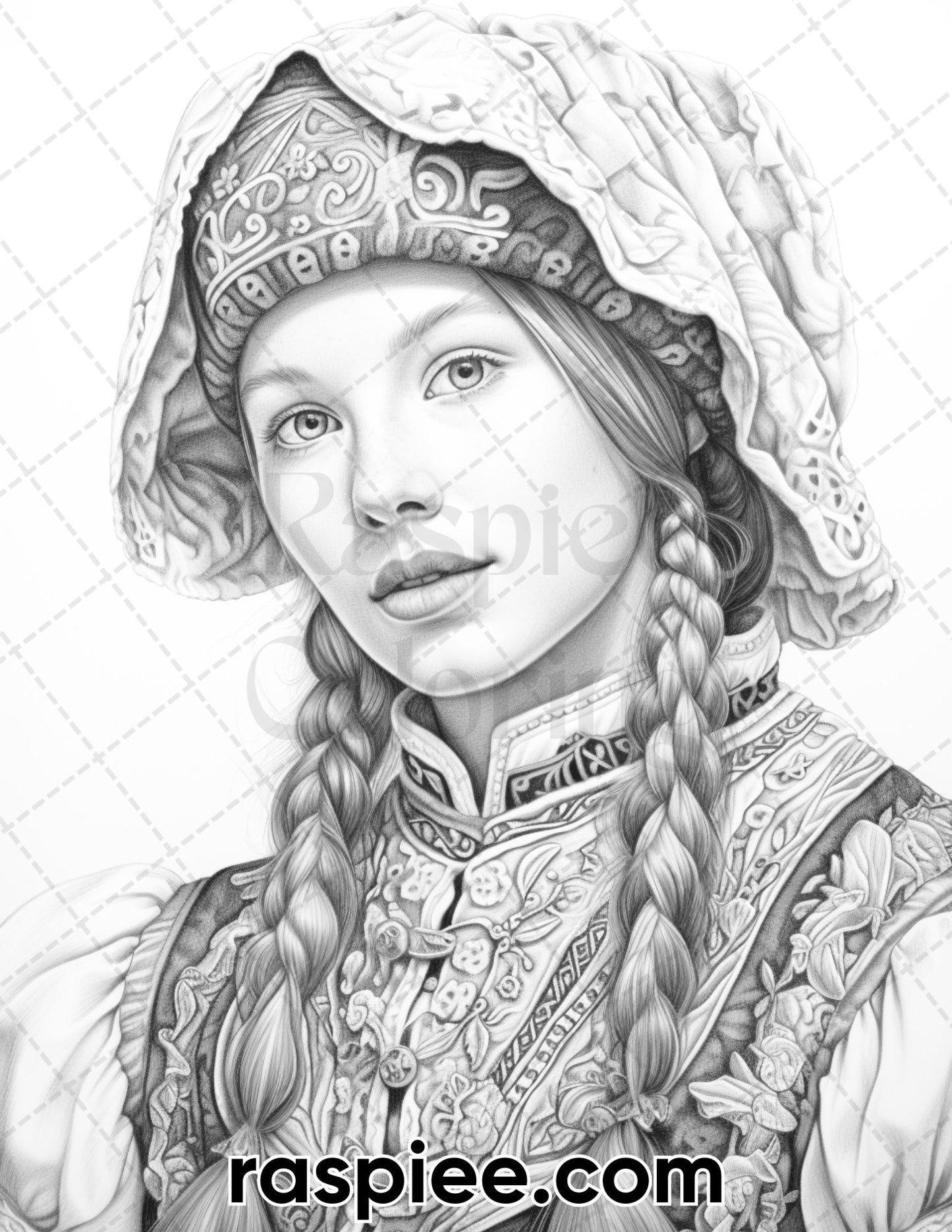 adult coloring pages, adult coloring sheets, adult coloring book pdf, adult coloring book printable, grayscale coloring pages, grayscale coloring books, portrait coloring pages for adults, portrait coloring book, traditional swiss girls coloring pages