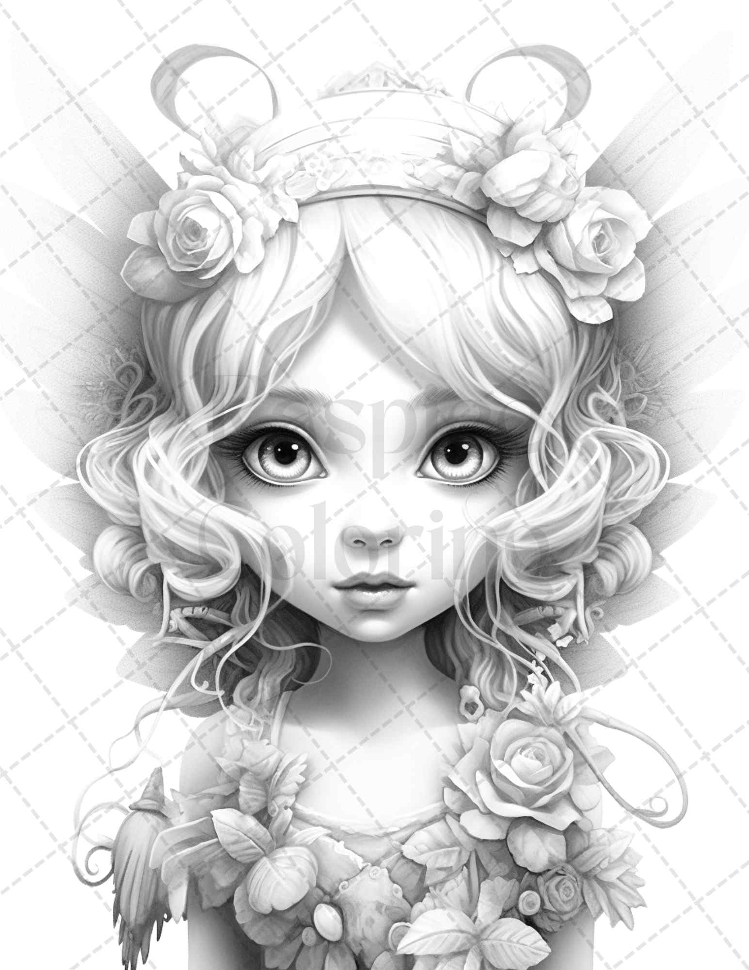 45 Adorable Chibi Fairy Grayscale Coloring Pages Printable for Adults, PDF File Instant Download - raspiee