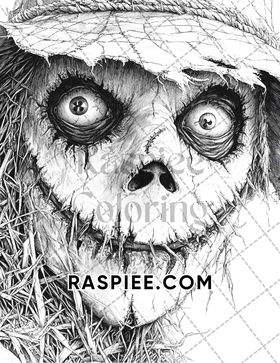 Horror Demons Halloween Adult Coloring Pages Printable PDF Instant Download