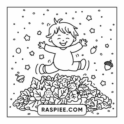 114 Cozy Autumn Bold & Easy Coloring Pages PDF Printable Instant Download - RASPIEE