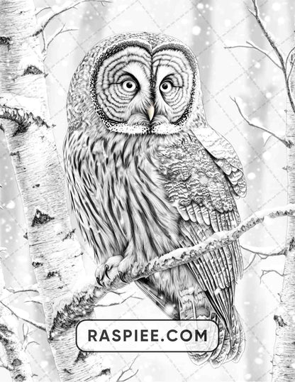 80 Winter Birds Adult Coloring Pages