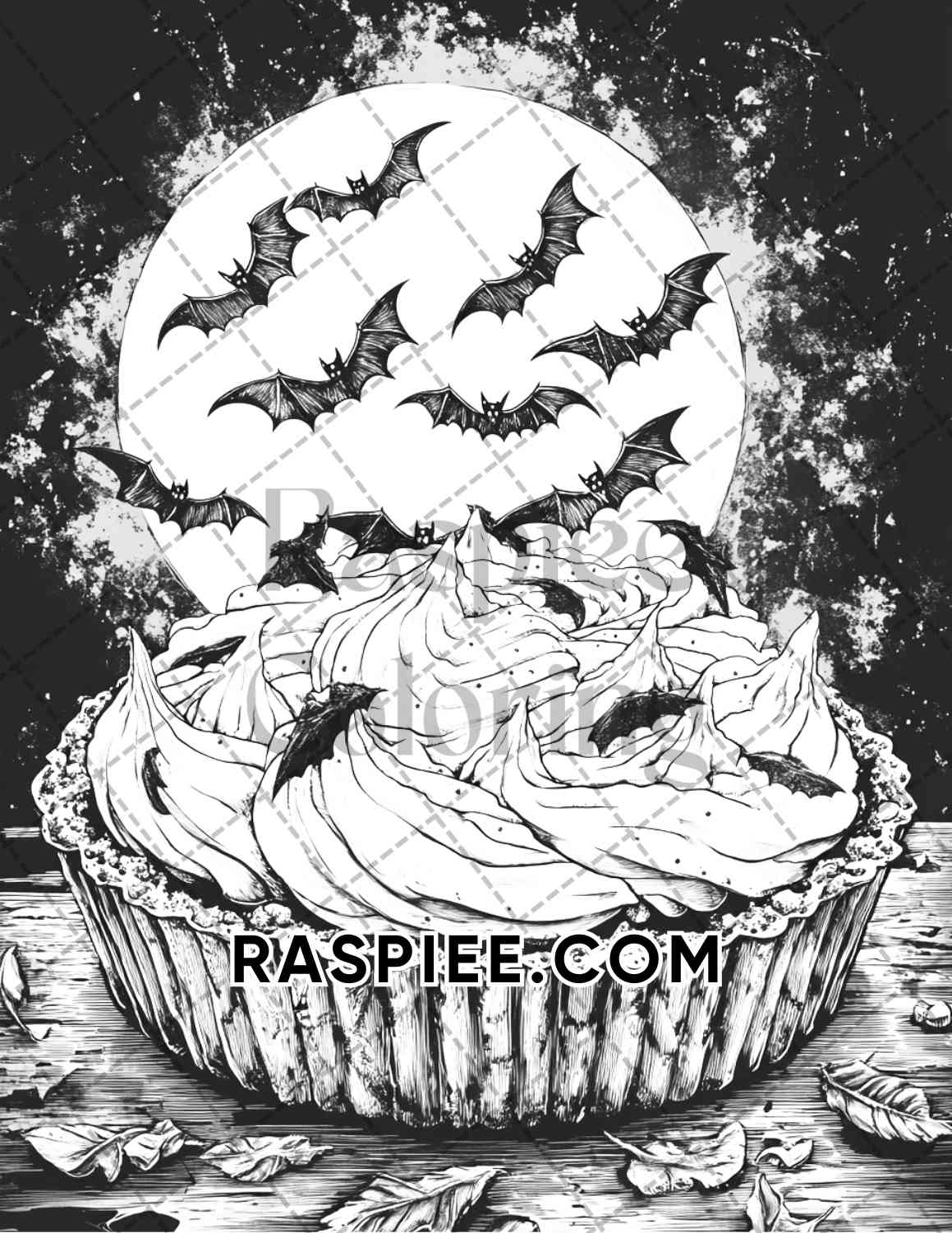 Spooky Desserts Halloween Adult Coloring Pages Printable PDF