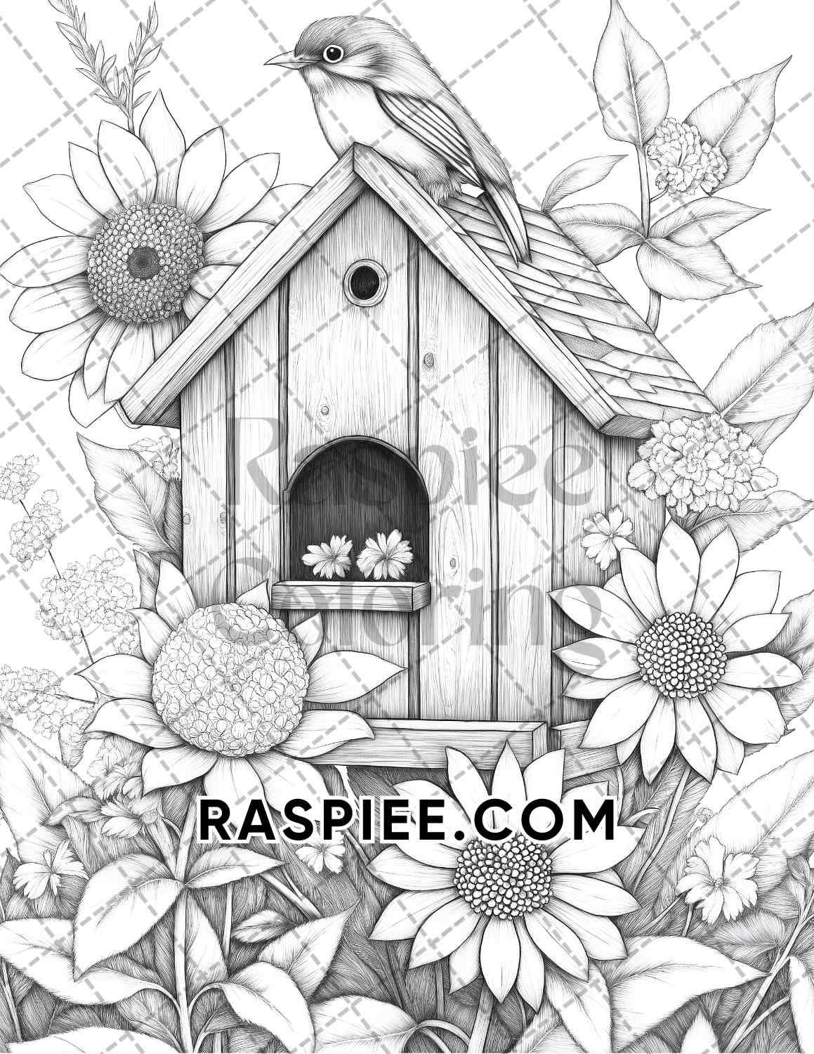 Fall Flowers Adult Coloring Pages Printable PDF Instant Download - RASPIEE