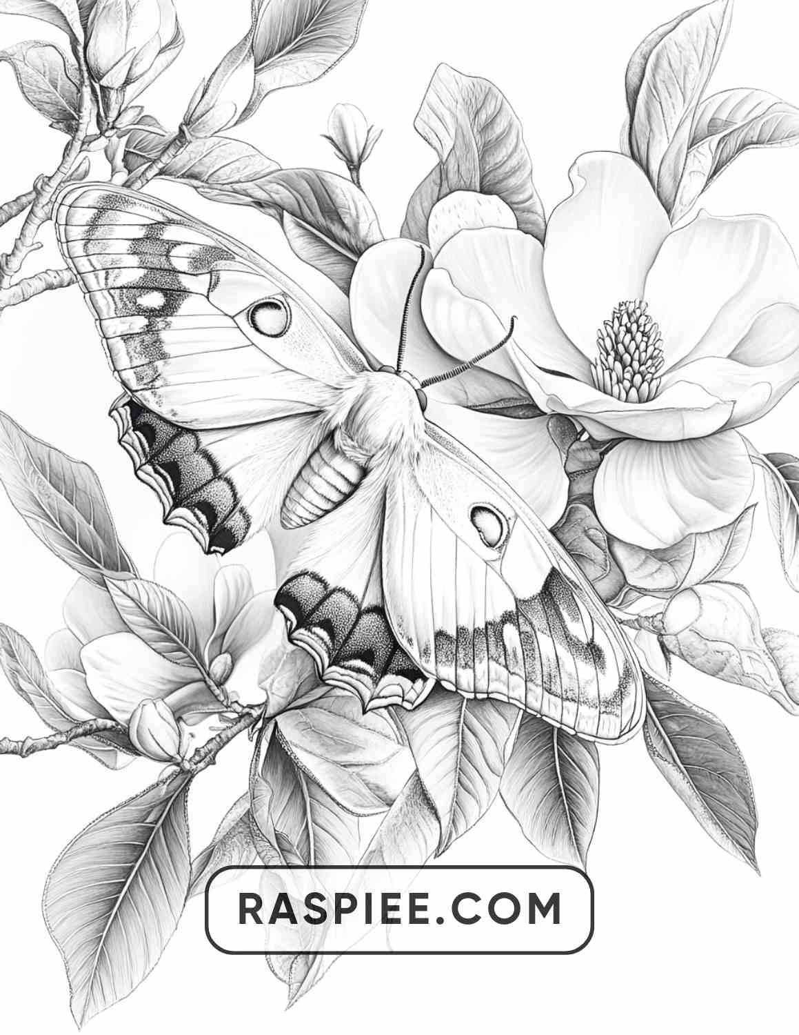 Insects and Flowers Adult Coloring Pages - RASPIEE