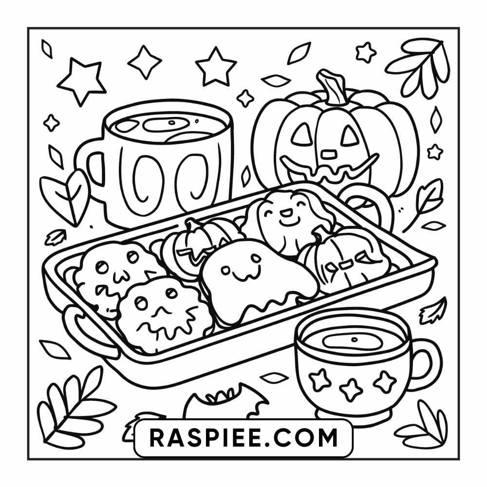 84 Cozy Halloween Bold & Easy Coloring Pages Printable PDF Instant Download - RASPIEE