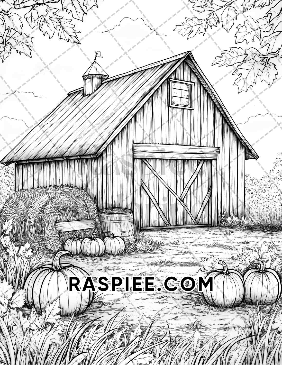 Hello Autumn Adult Coloring Pages Printable PDF Instant Download - RASPIEE