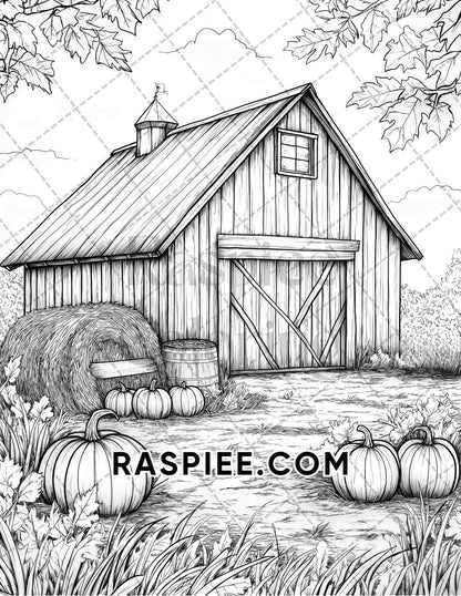 Hello Autumn Adult Coloring Pages Printable PDF Instant Download - RASPIEE