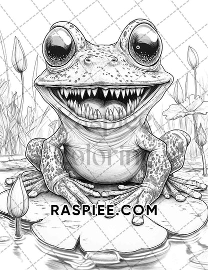 Horror Animals Halloween Adult Coloring Pages Printable PDF Instant Download