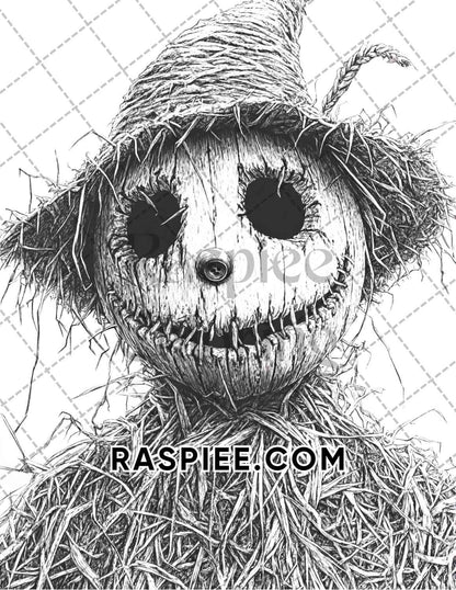 Horror Demons Halloween Adult Coloring Pages Printable PDF Instant Download