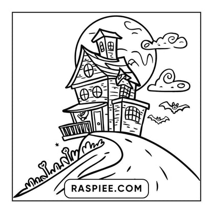 100 Bold and Easy Cute Halloween Coloring Pages Printable PDF Instant Download - RASPIEE