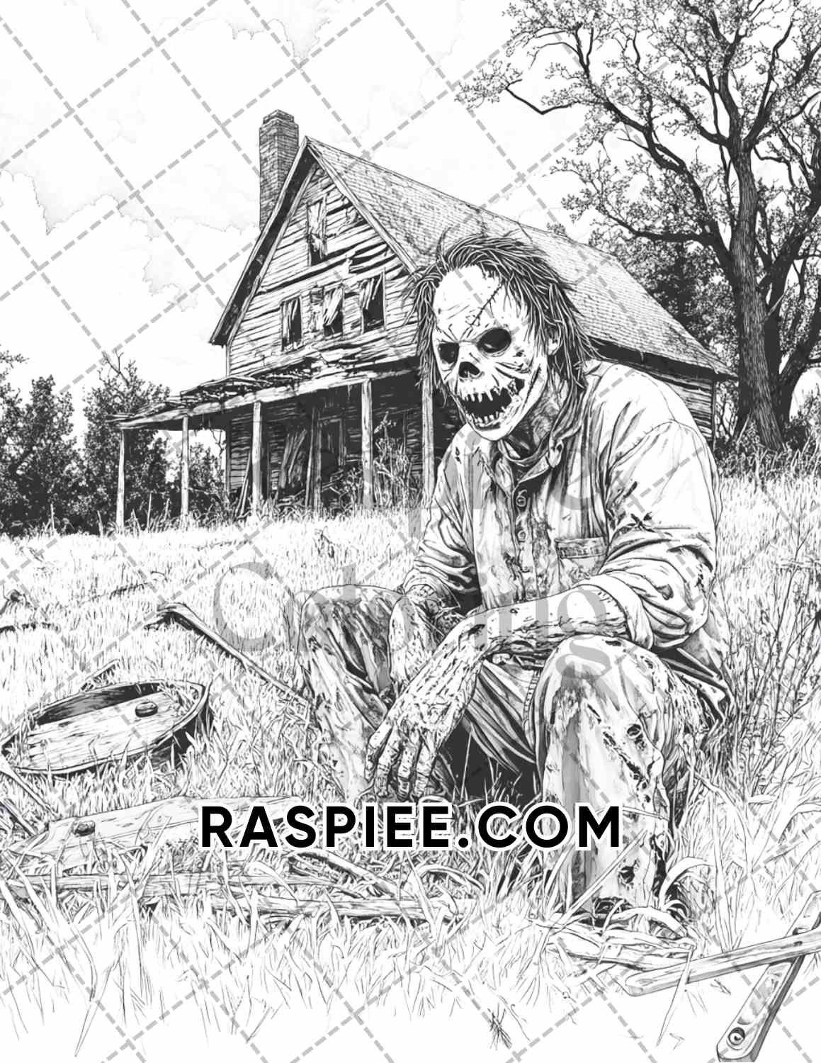 Legends of Horror Halloween Adult Coloring Pages Printable PDF Instant Download