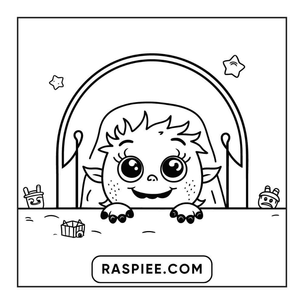 100 Bold and Easy Cute Halloween Coloring Pages Printable PDF Instant Download - RASPIEE