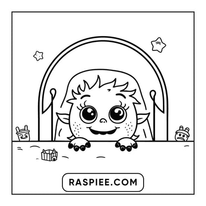 100 Bold and Easy Cute Halloween Coloring Pages Printable PDF Instant Download - RASPIEE