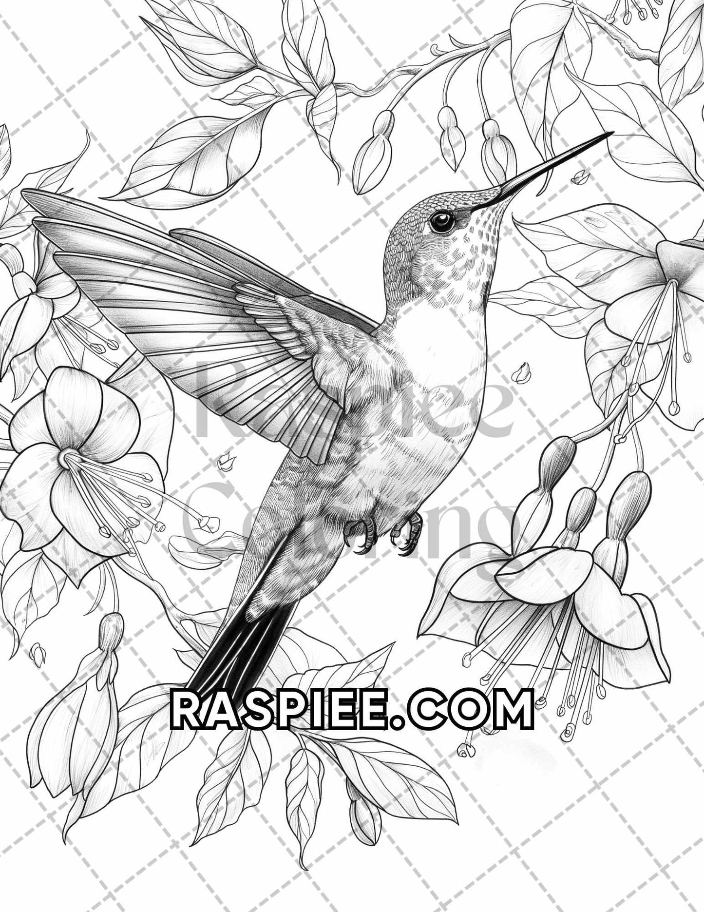 75 Animals in Flowers Grayscale Adult Coloring Pages Printable PDF Instant Download - RASPIEE