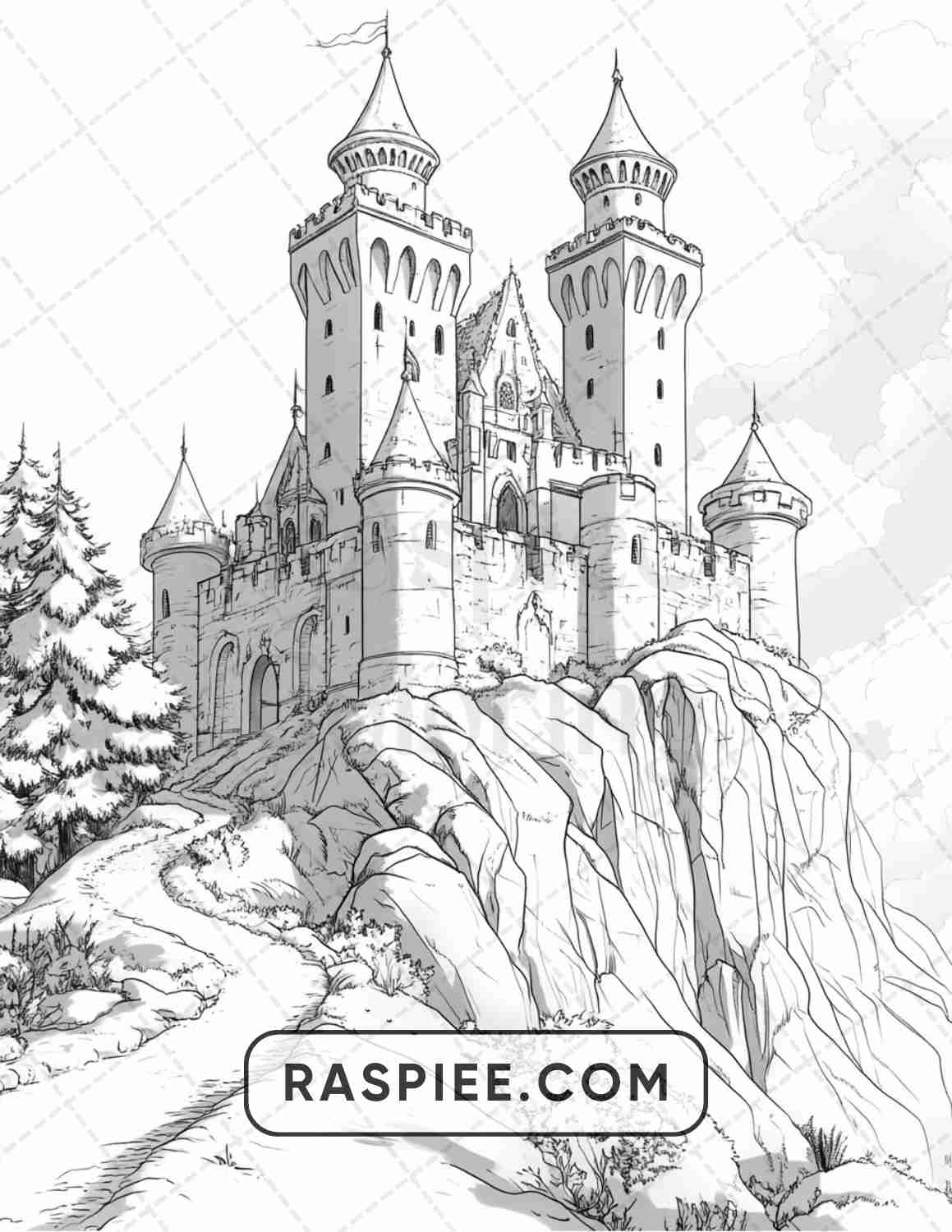 82 Winter Landscapes Adult Coloring Pages - RASPIEE