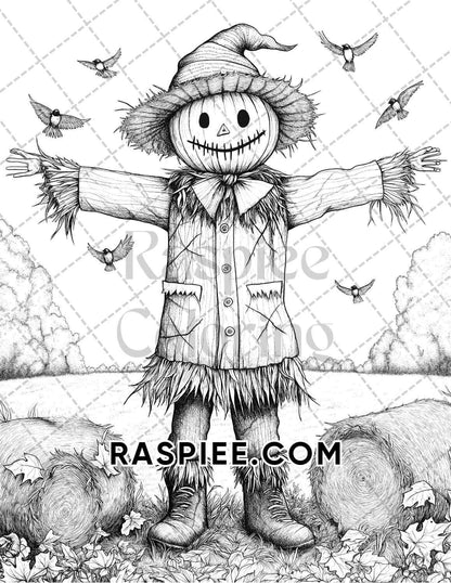 Hello Autumn Adult Coloring Pages Printable PDF Instant Download - RASPIEE