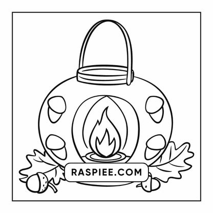 76 Bold and Easy Fall Vibes Coloring Pages Printable PDF Instant Download - RASPIEE