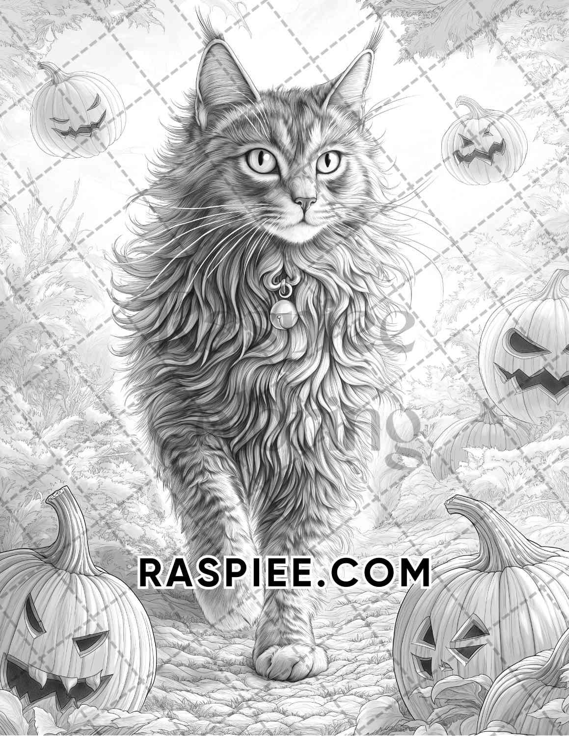 Halloween Surreal Adult Coloring Pages Printable PDF Instant Download - RASPIEE