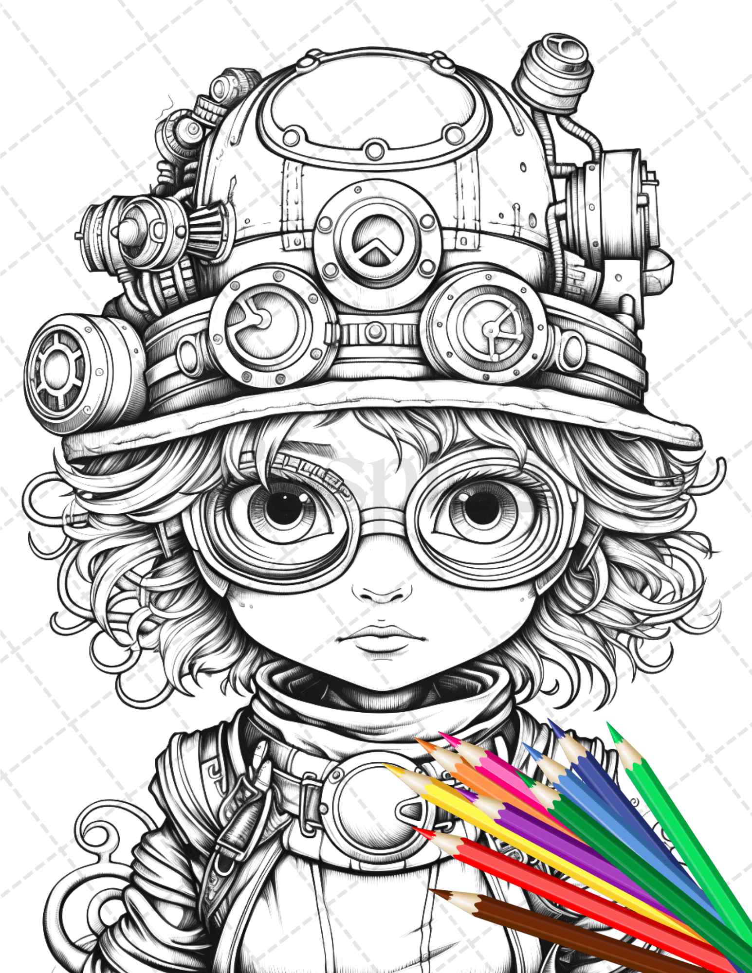 Herlock Kolmes, Coloring Pages, Adult Coloring, Steampunk Coloring Page,  Fantasy Coloring, Printable, Download, Genderbent Sherlock 