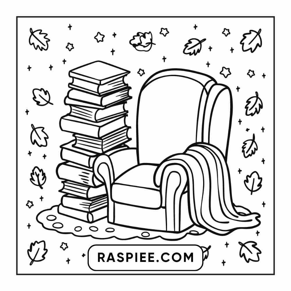 114 Cozy Autumn Bold & Easy Coloring Pages PDF Printable Instant Download - RASPIEE