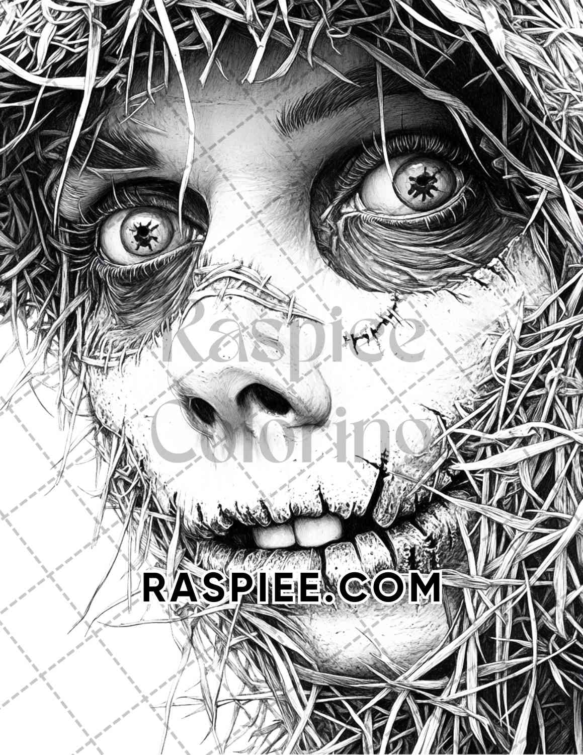 Horror Demons Halloween Adult Coloring Pages Printable PDF Instant Download