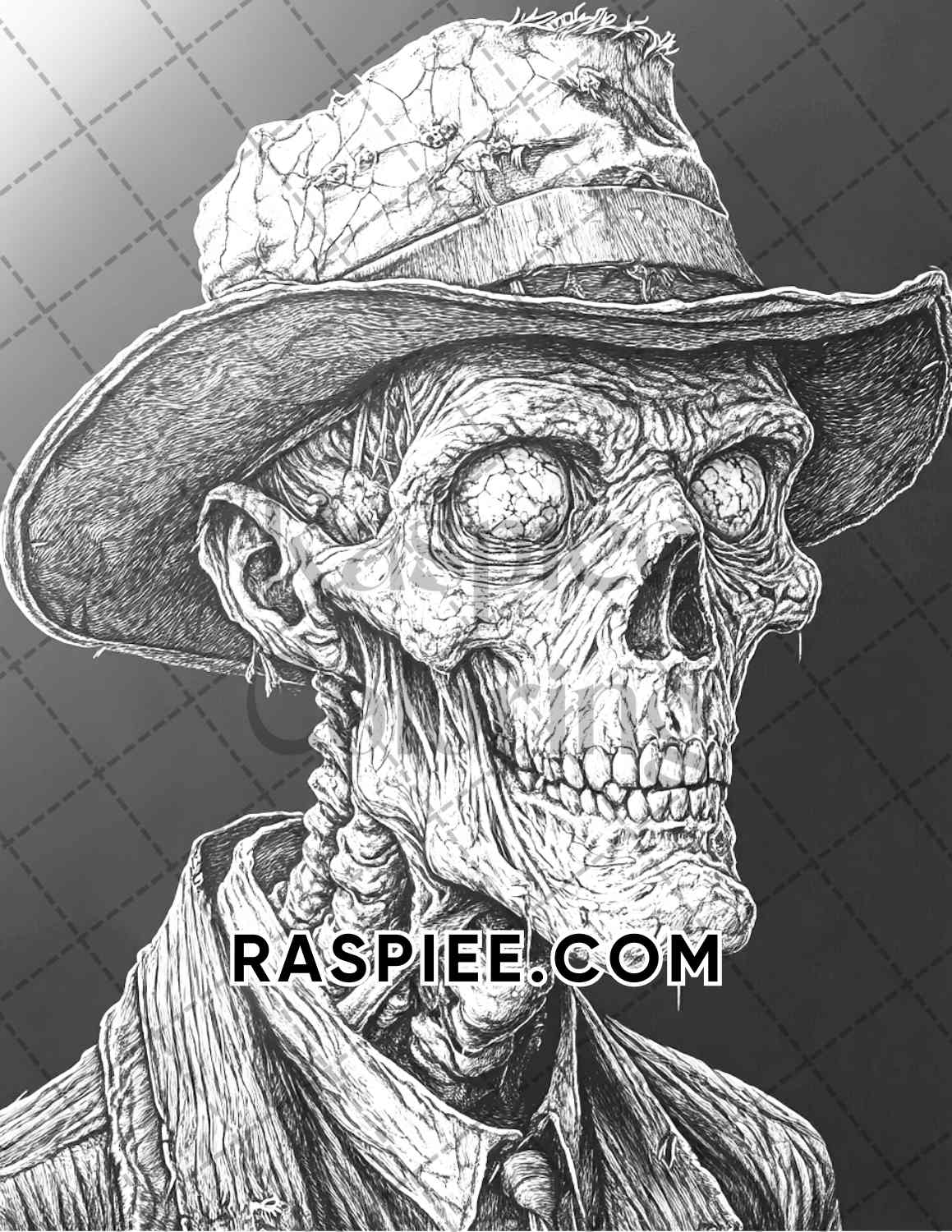 Victorian Zombies Halloween Adult Coloring Pages Printable PDF