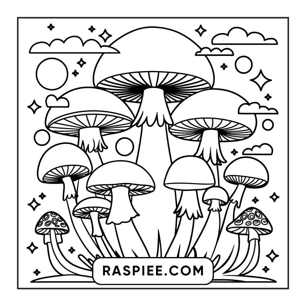 53 Bold and Easy Trippy Groovy Coloring Pages Printable PDF Instant Download