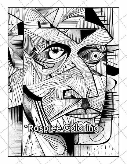 50 Abstract Art Adult Coloring Pages Printable PDF Instant Download