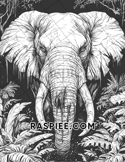 Horror Animals Halloween Adult Coloring Pages Printable PDF Instant Download