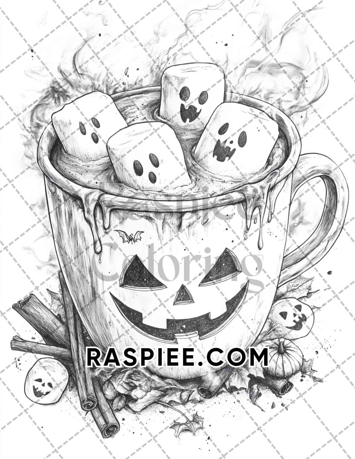 Spooky Desserts Halloween Adult Coloring Pages Printable PDF