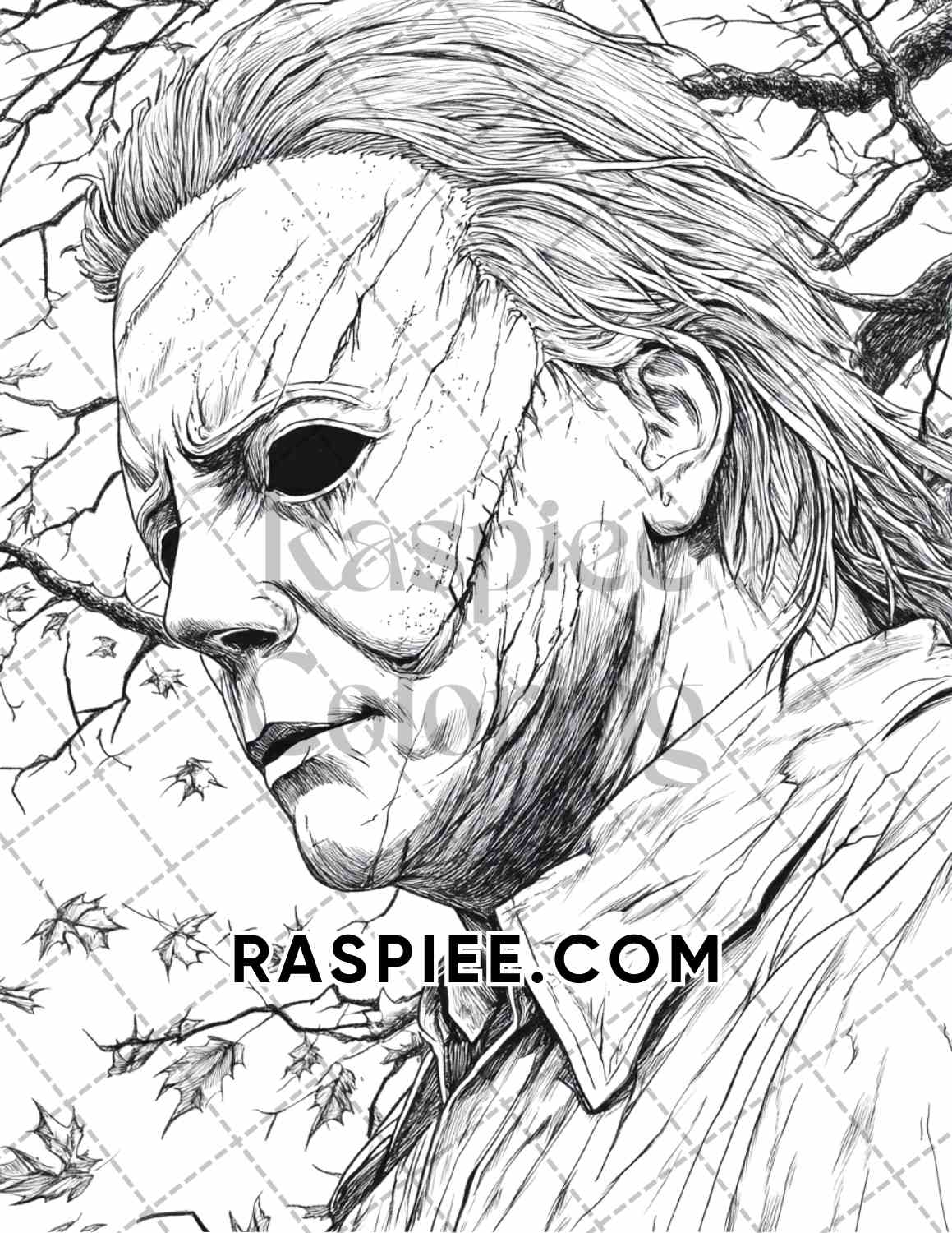 Legends of Horror Halloween Adult Coloring Pages Printable PDF Instant Download