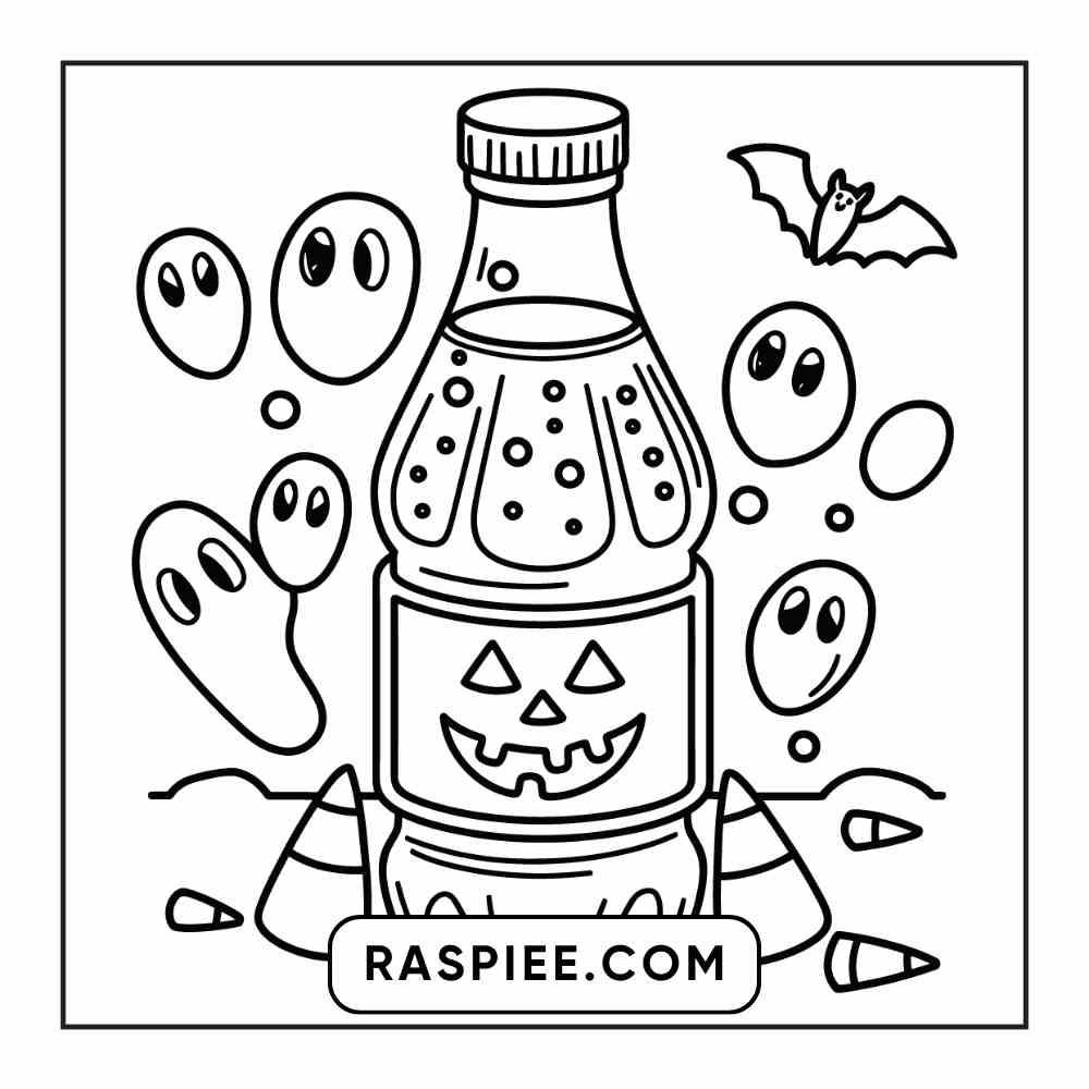 100 Bold Easy Spooky Food & Drinks Coloring Pages Printable PDF Instant Download - RASPIEE