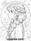 52 Cute Druid Girl Grayscale Coloring Pages for Adults, Printable PDF ...